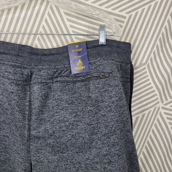 NEW Rugby University Charcoal Gray Athletic Shorts Size 3X 10" Knee Length NWT - Picture 5 of 5